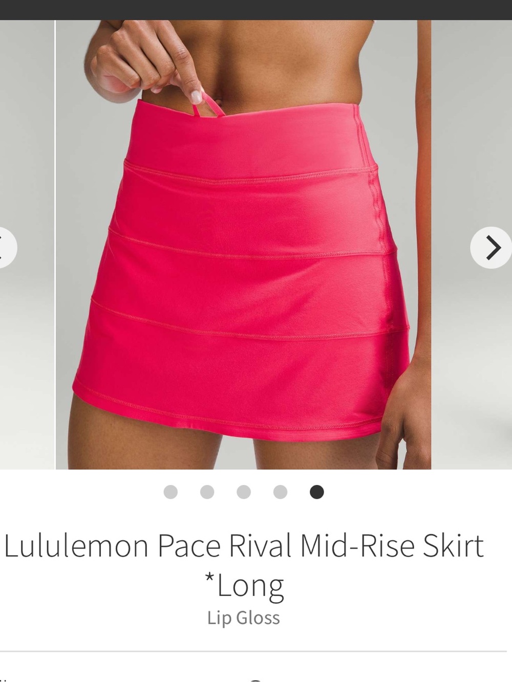 lululemon Pace Rival MR Skirt - Long
Lip Gloss Pink Size 4